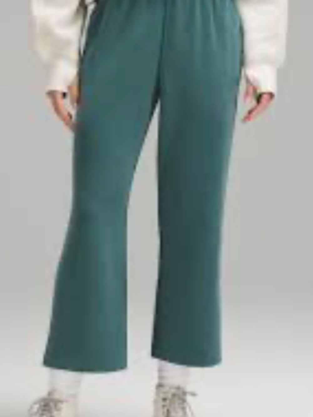 Lululemon Softstreme Cropped Wide Leg Pants Green Drawstring